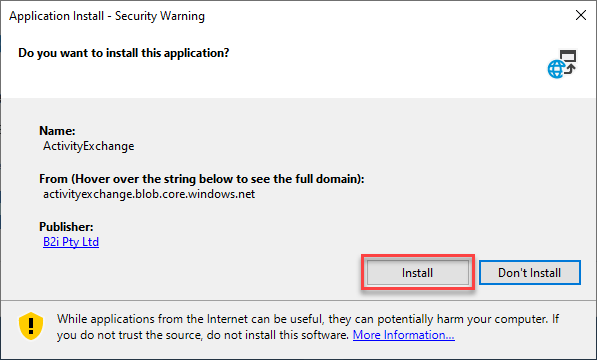 Desktop Installer Dialog